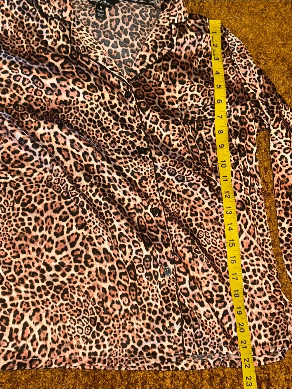 Marilyn Monroe Leopard-Print Two-Piece Pajama Set in Brown and Pink